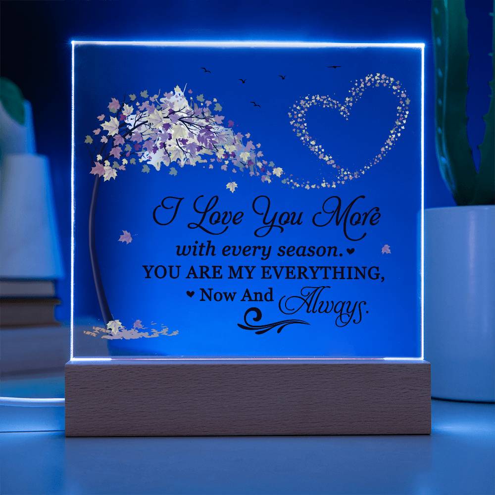 Love You More Printed Square Shaped Acrylic Plaque-Express Your Love Gifts