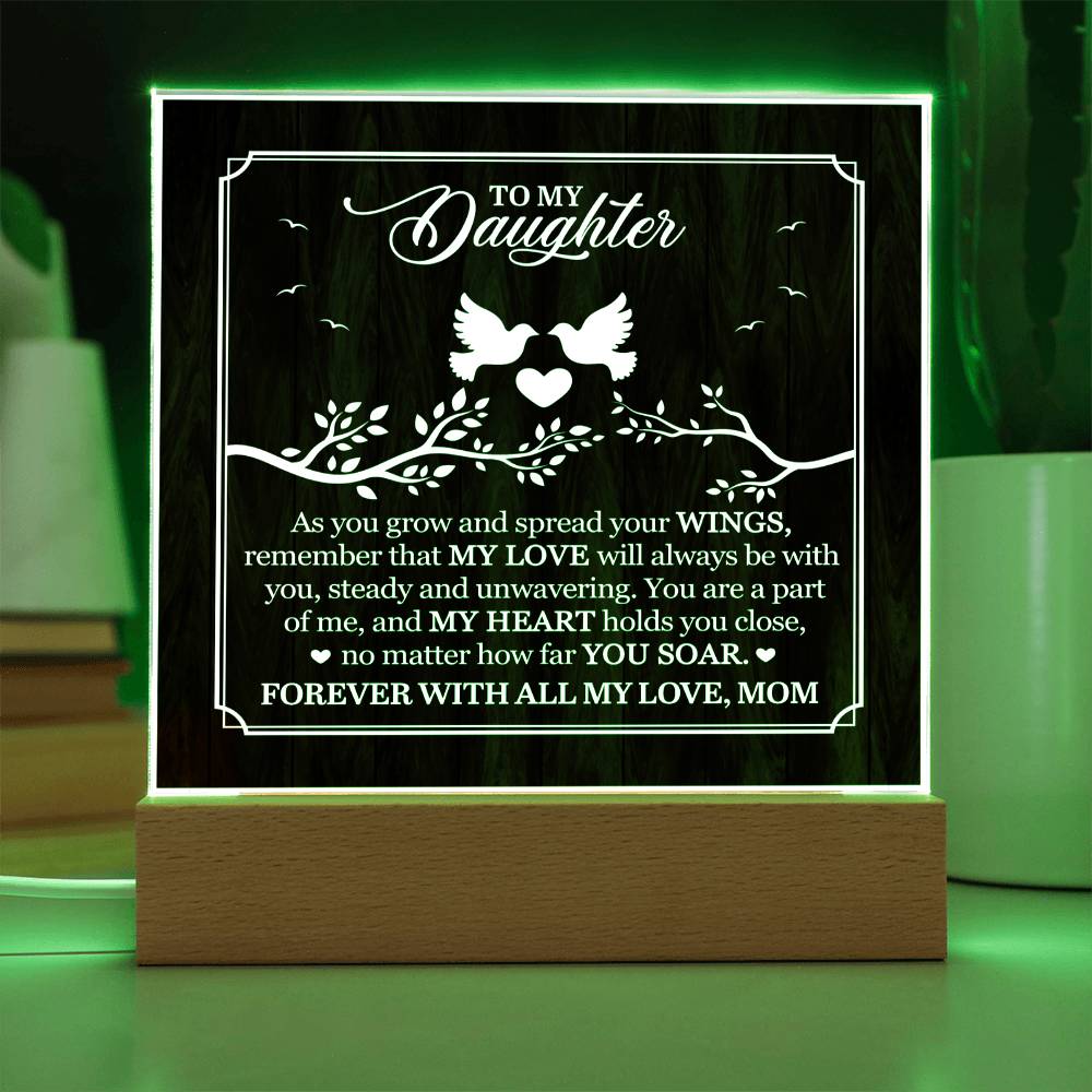 Personalized To My Daughter From Mom My Love Printed Square Shaped Acrylic Plaque-Express Your Love Gifts