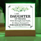 Personalized To My Daughter I Am Daughter of the King Printed Square Shaped Acrylic Plaque-Express Your Love Gifts