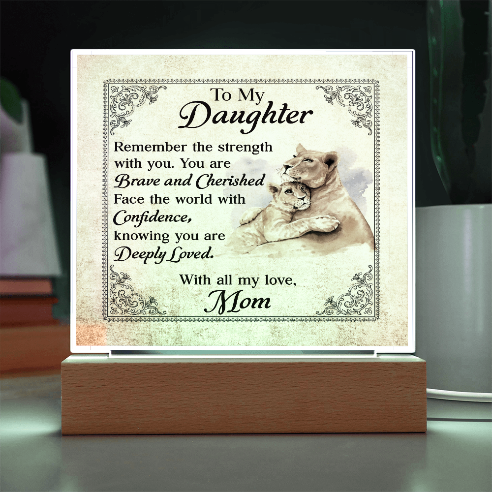 To My Daughter From Mom Deeply Loved Printed Square Shaped Acrylic Plaque-Express Your Love Gifts