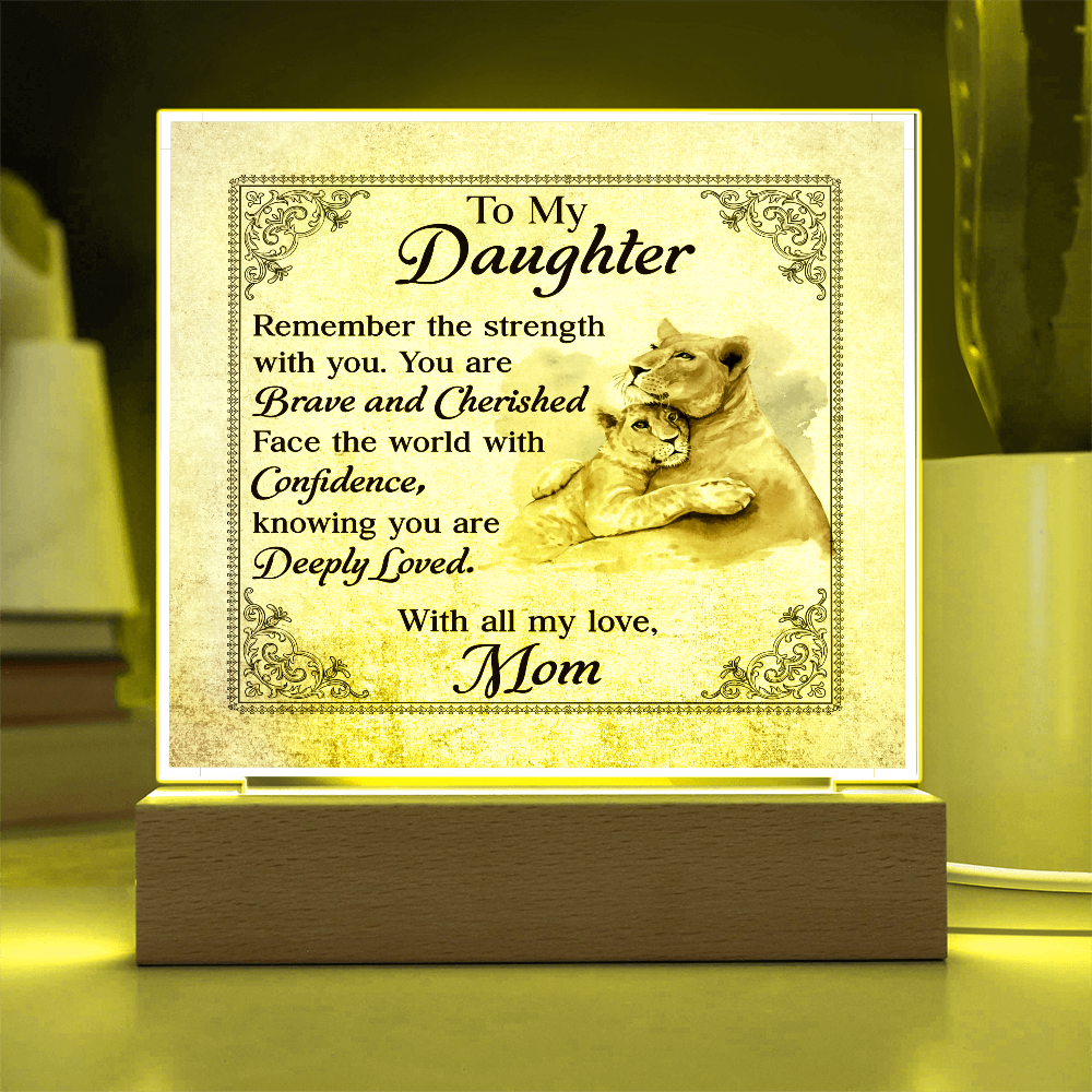 To My Daughter From Mom Deeply Loved Printed Square Shaped Acrylic Plaque-Express Your Love Gifts