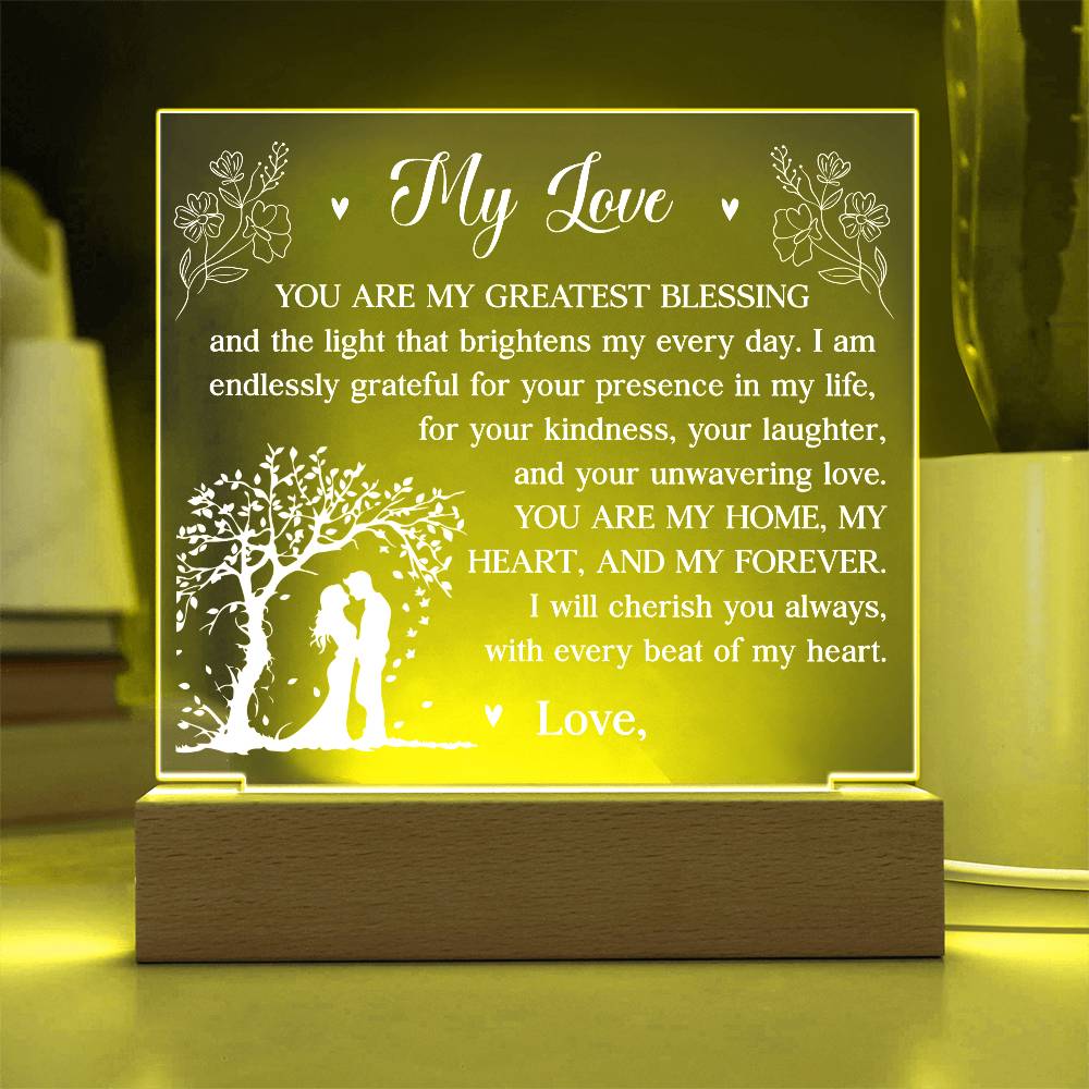 You Are My Greatest Blessing Printed Square Shaped Acrylic Plaque-Express Your Love Gifts