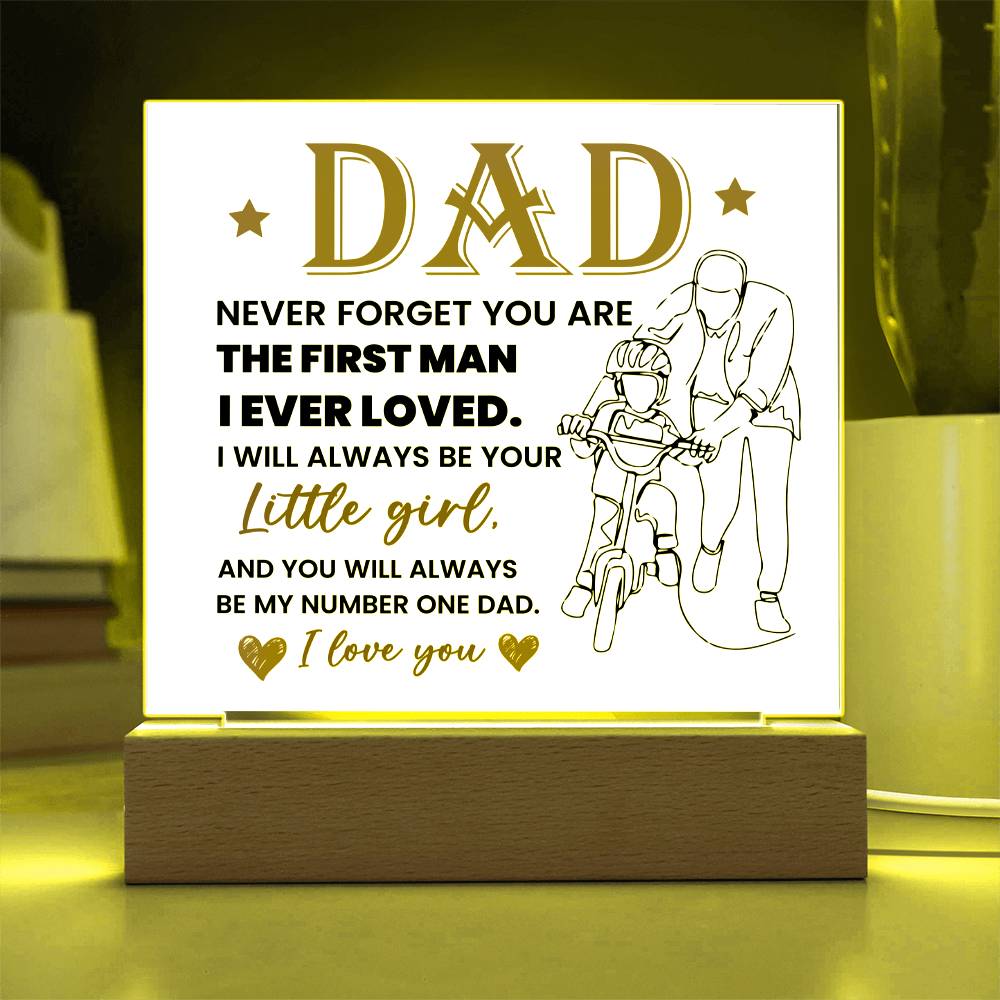Dad Never Forget Printed Square Shaped Acrylic Plaque-Express Your Love Gifts