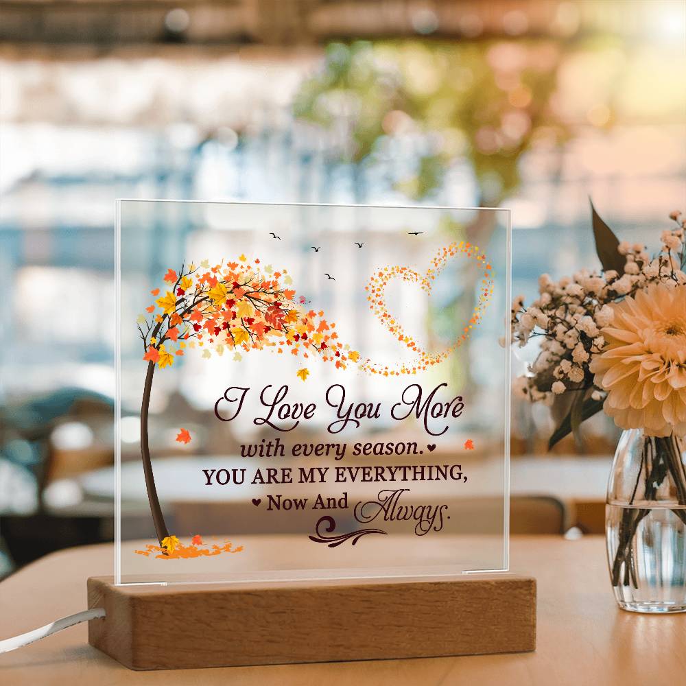 Love You More Printed Square Shaped Acrylic Plaque-Express Your Love Gifts