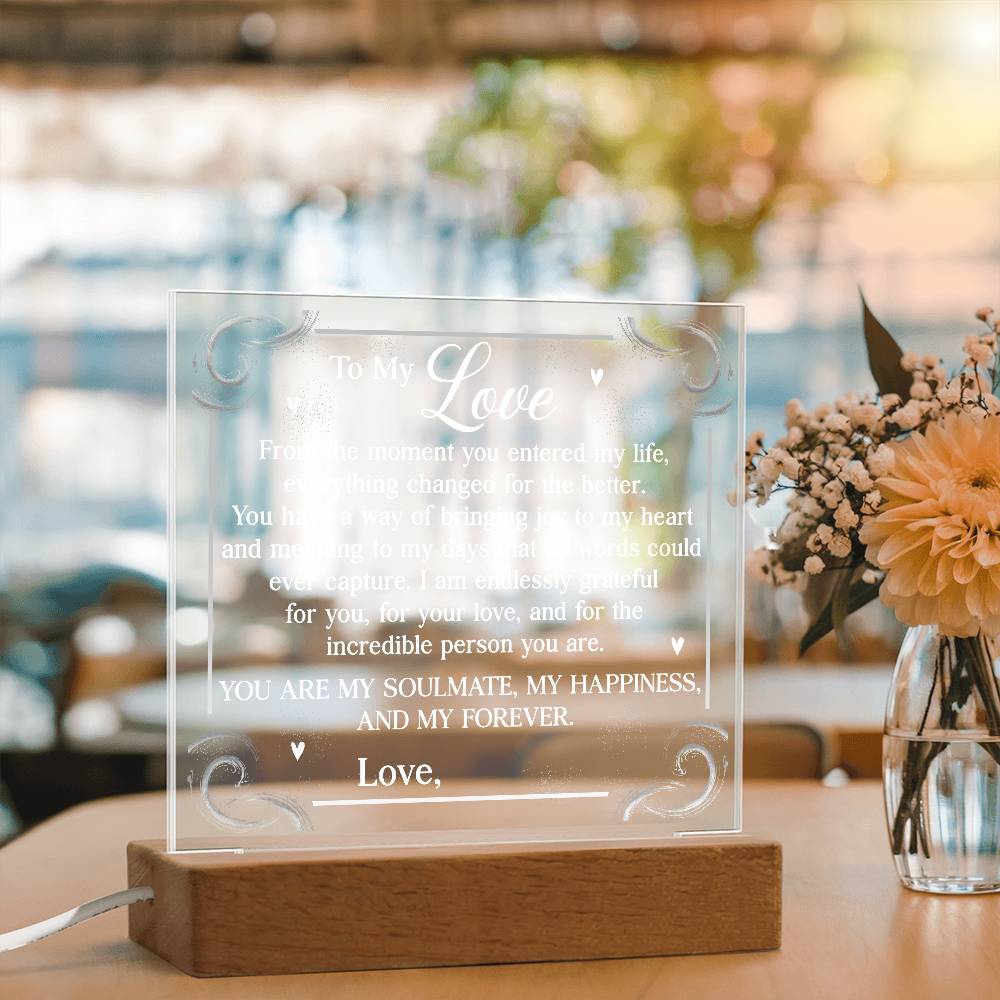 Personalized You Are My Soulmate Printed Square Shaped Acrylic Plaque-Express Your Love Gifts