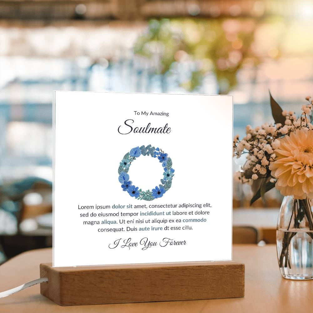 To My Soulmate Lorem Ipsum Dolor Printed Square Shaped Acrylic Plaque-Express Your Love Gifts