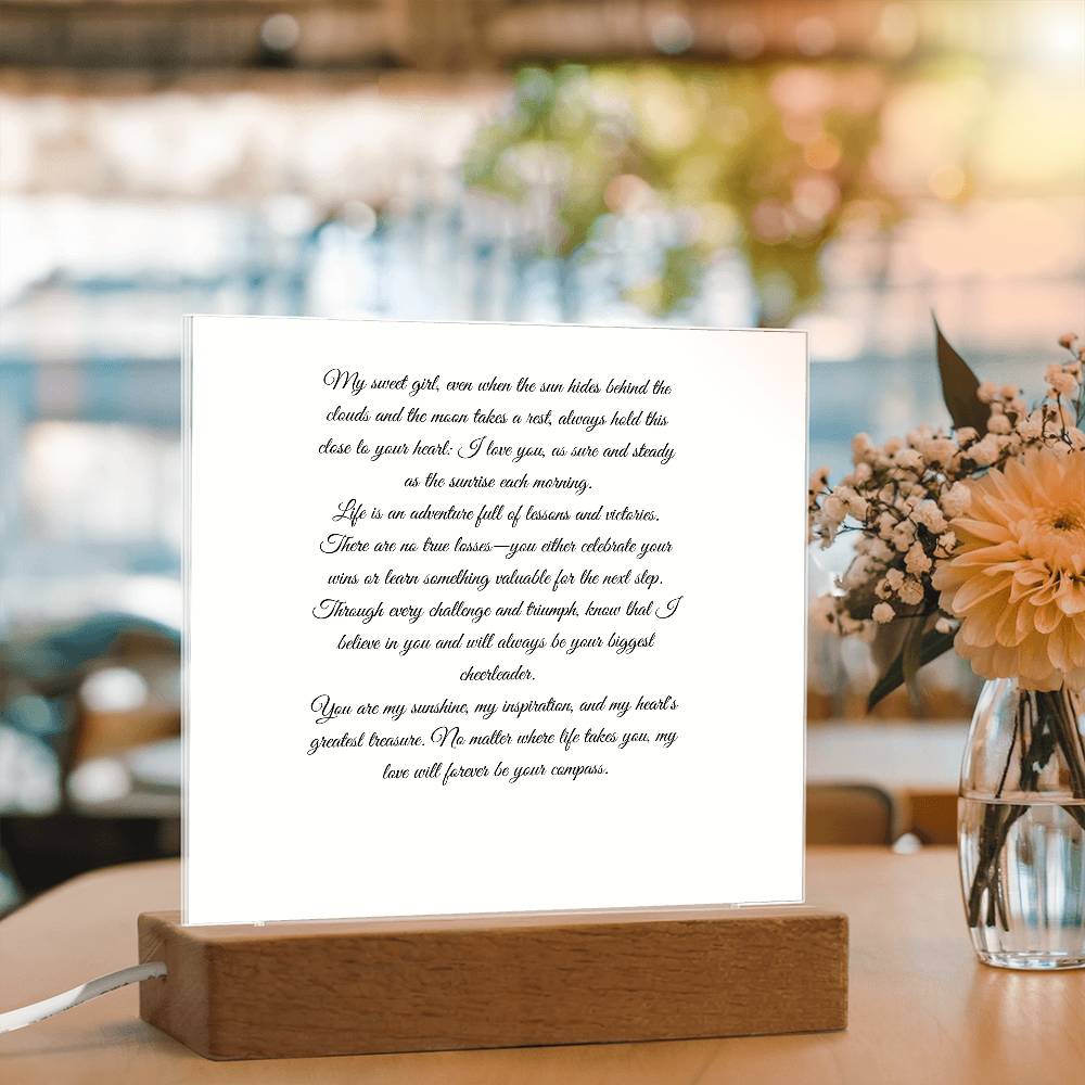 My Sweet Girl Printed Square Shaped Acrylic Plaque-Express Your Love Gifts