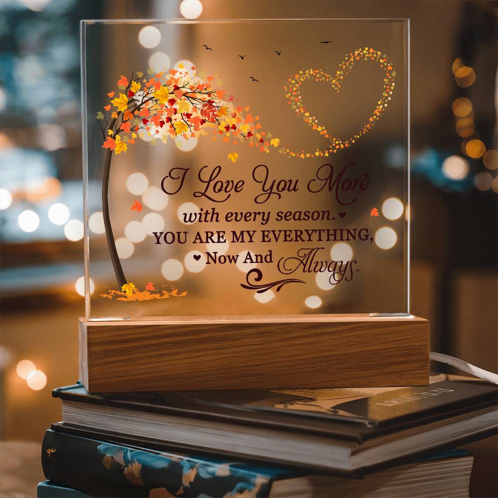 Love You More Printed Square Shaped Acrylic Plaque-Express Your Love Gifts