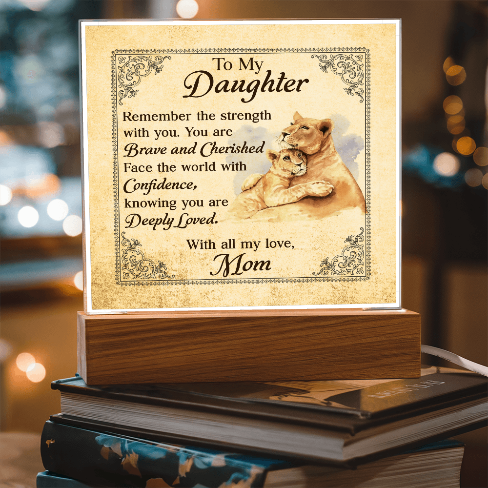 To My Daughter From Mom Deeply Loved Printed Square Shaped Acrylic Plaque-Express Your Love Gifts