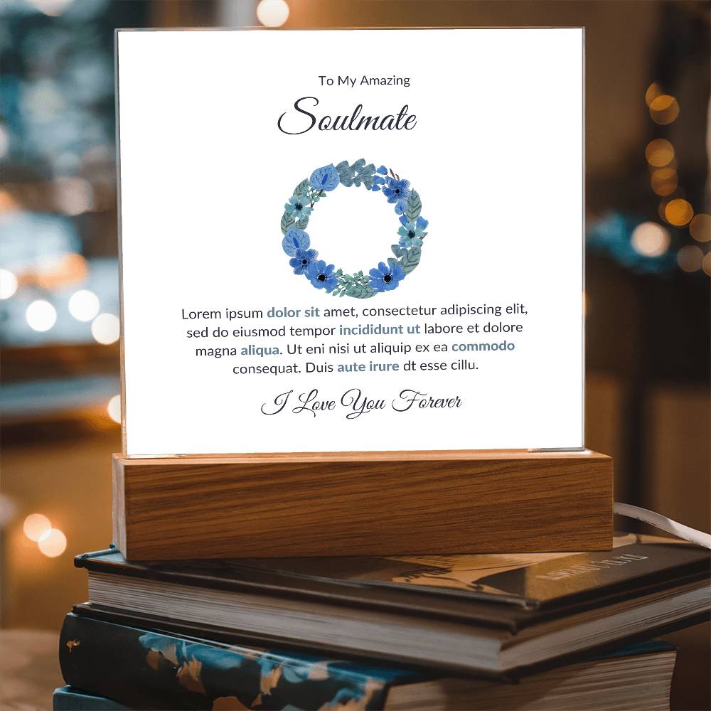 To My Soulmate Lorem Ipsum Dolor Printed Square Shaped Acrylic Plaque-Express Your Love Gifts