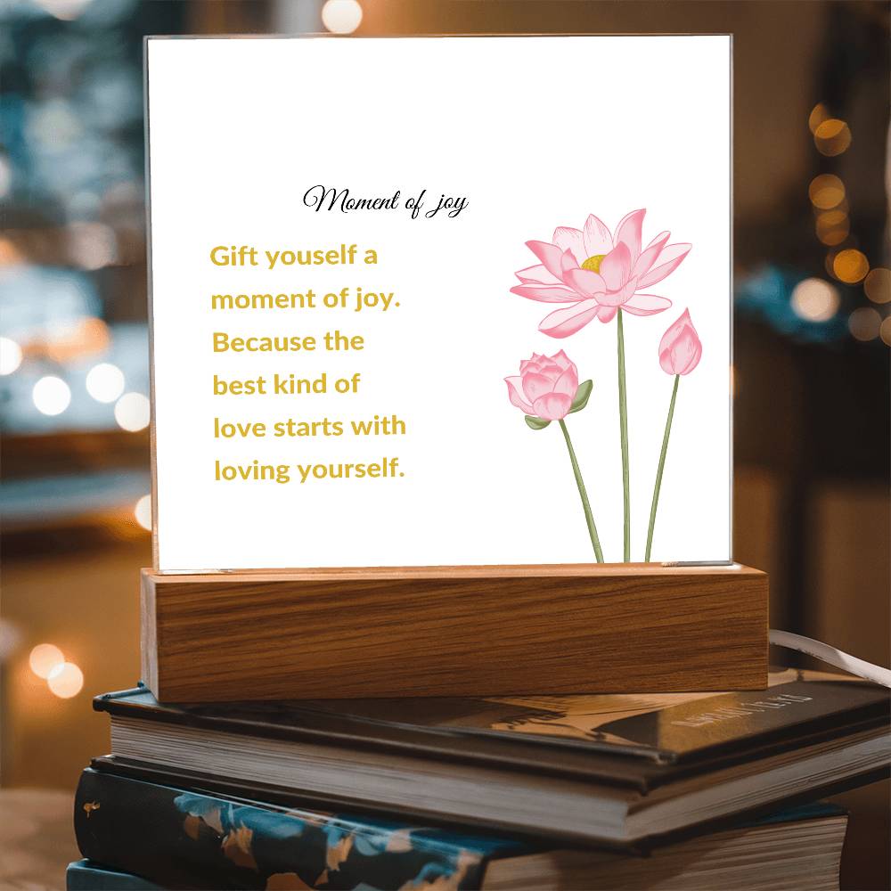 Moment of Joy Printed Square Shaped Acrylic Plaque-Express Your Love Gifts