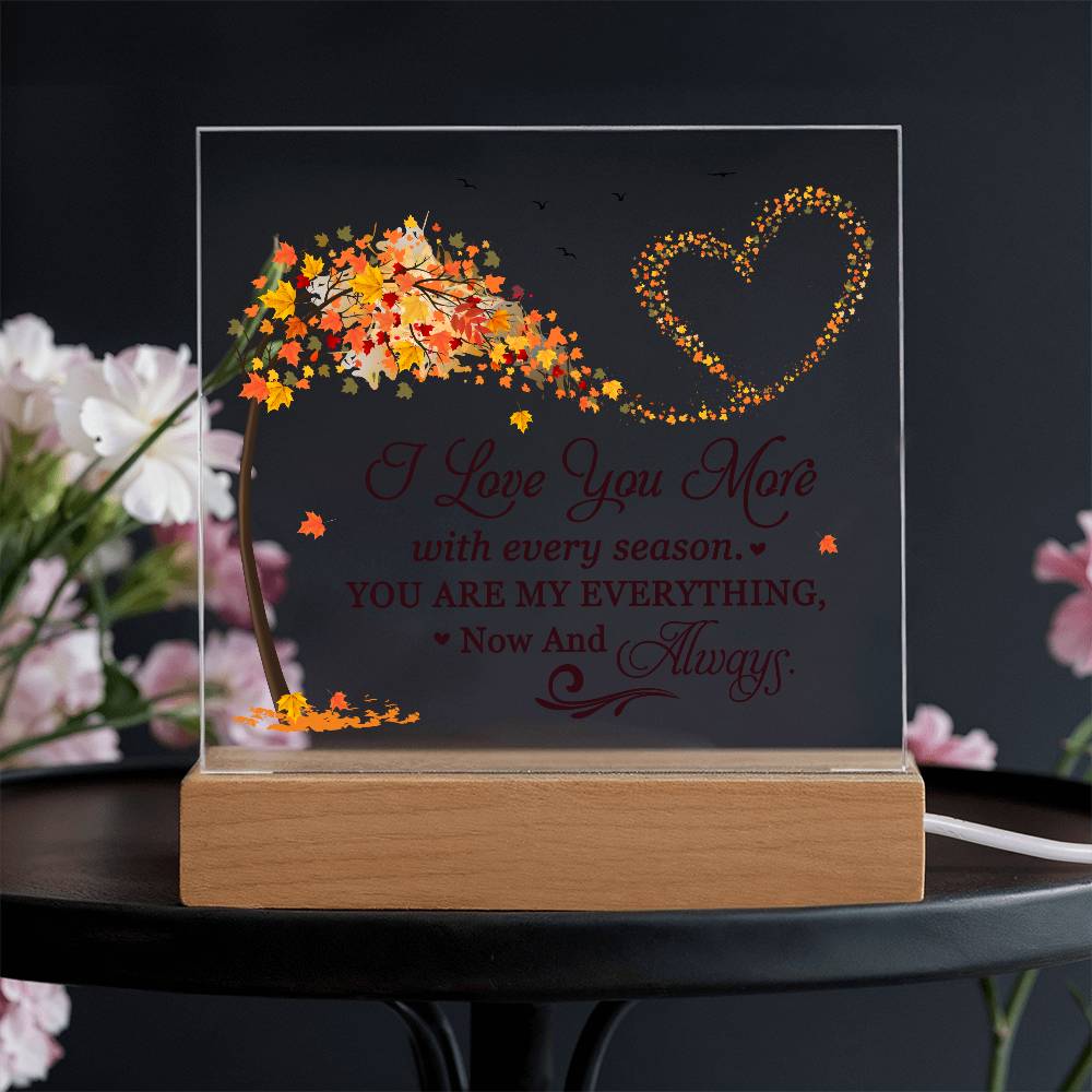 Love You More Printed Square Shaped Acrylic Plaque-Express Your Love Gifts