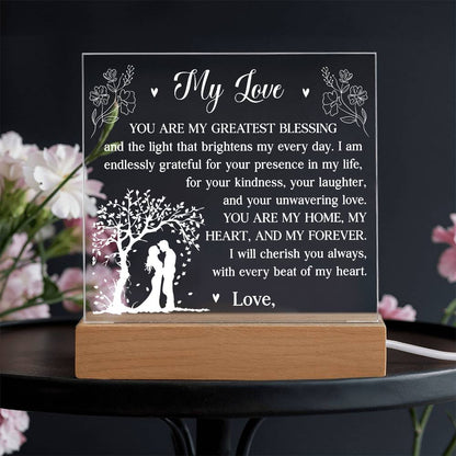 You Are My Greatest Blessing Printed Square Shaped Acrylic Plaque-Express Your Love Gifts