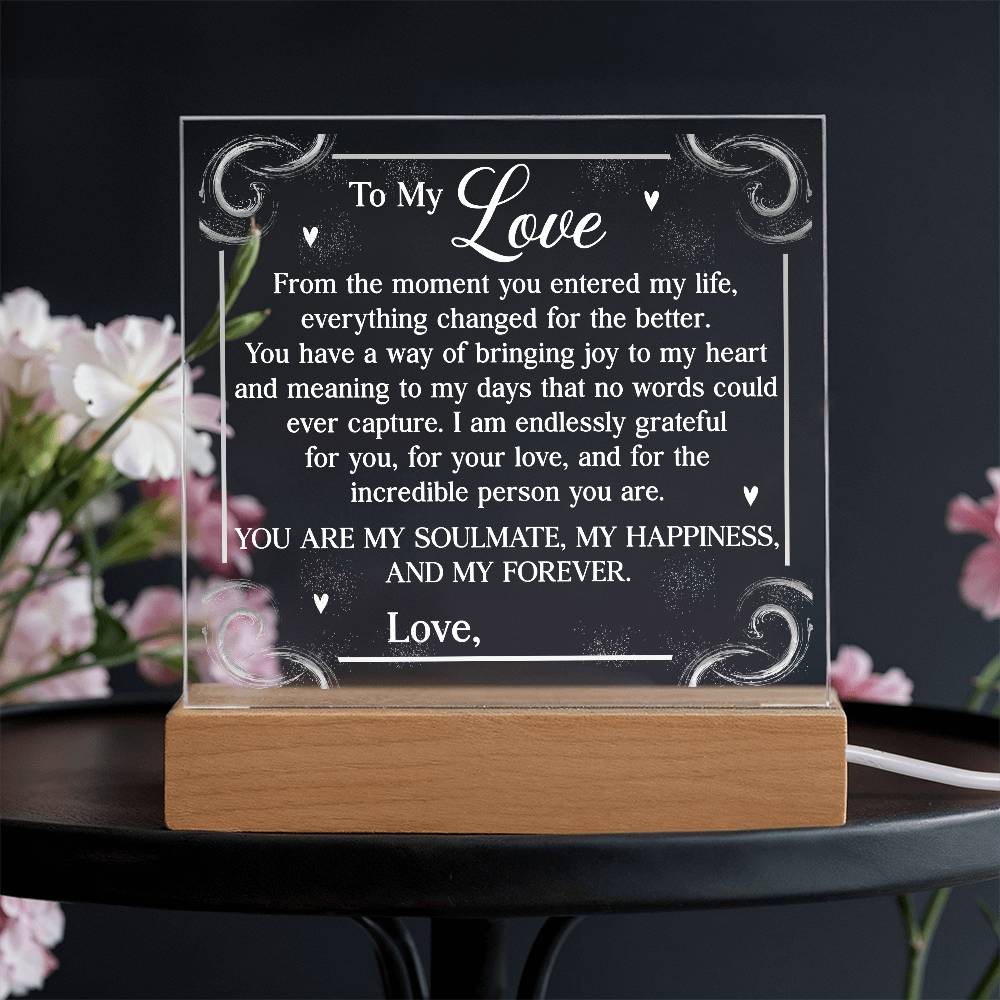 Personalized You Are My Soulmate Printed Square Shaped Acrylic Plaque-Express Your Love Gifts