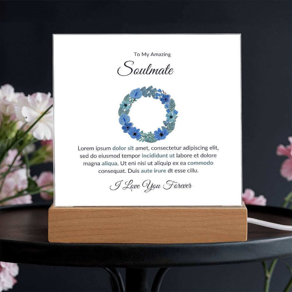 To My Soulmate Lorem Ipsum Dolor Printed Square Shaped Acrylic Plaque-Express Your Love Gifts