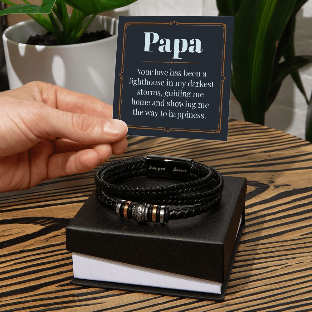 To My Dad Papa Your Love Love You Forever Bracelet-Express Your Love Gifts