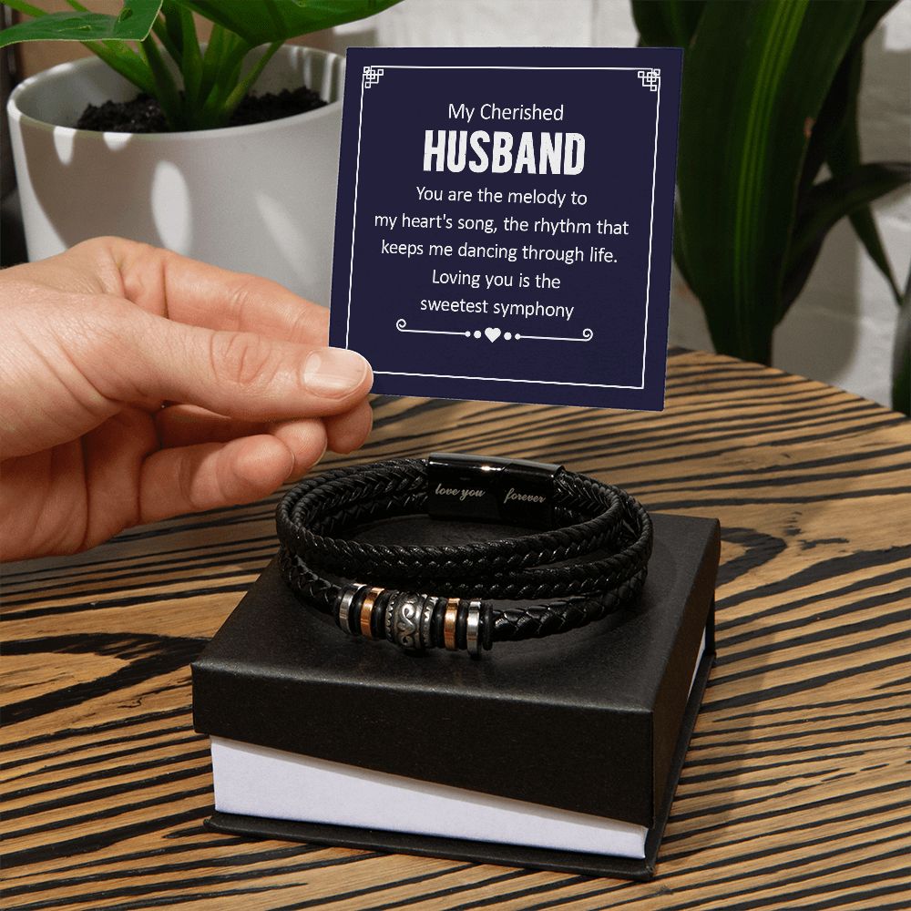 My Cherished Husband You Are the Melody to My Heart's Song Love You Forever Bracelet-Express Your Love Gifts