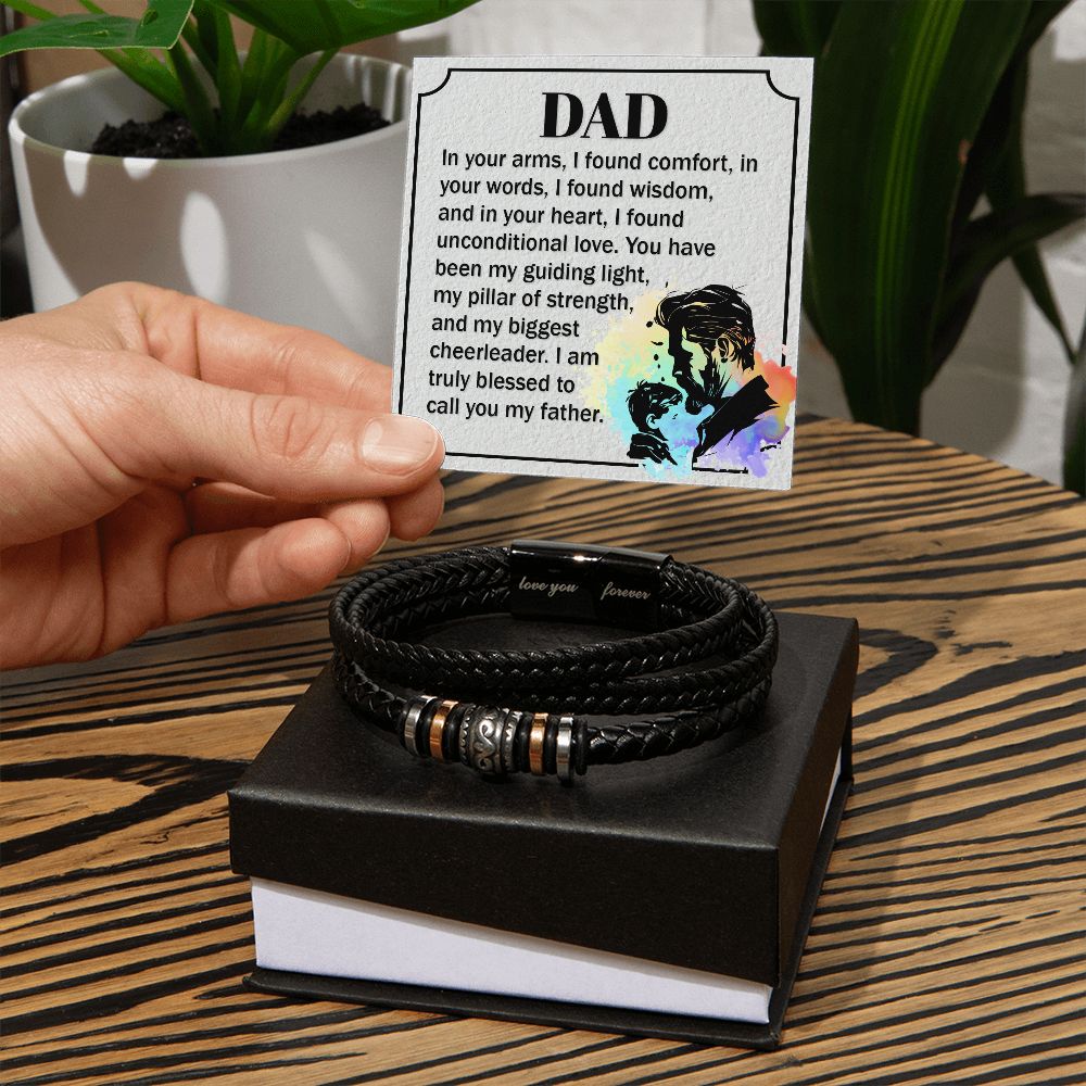 To My Dad Dear Dad Love You Forever Bracelet-Express Your Love Gifts