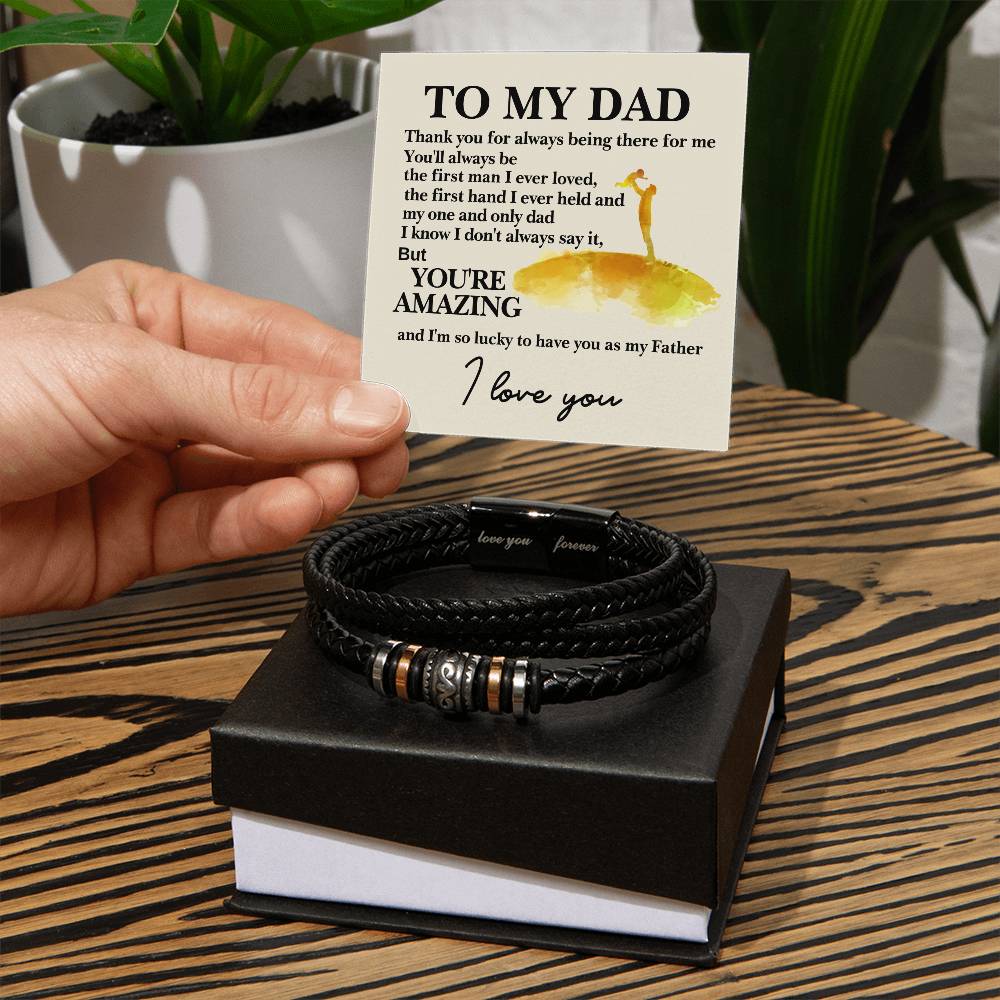 Lucky To Have You As My Father Love You Forever Bracelet-Express Your Love Gifts