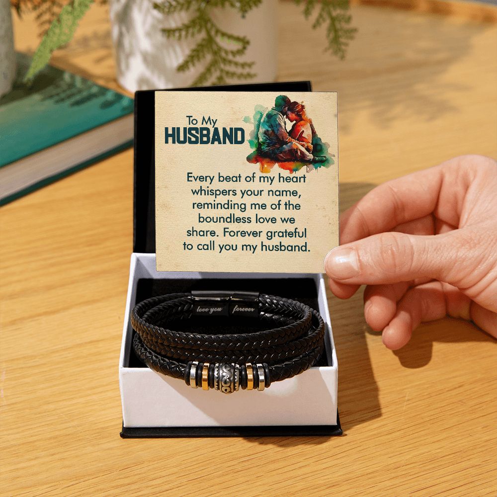 To My Husband Every Beat Love You Forever Bracelet-Express Your Love Gifts