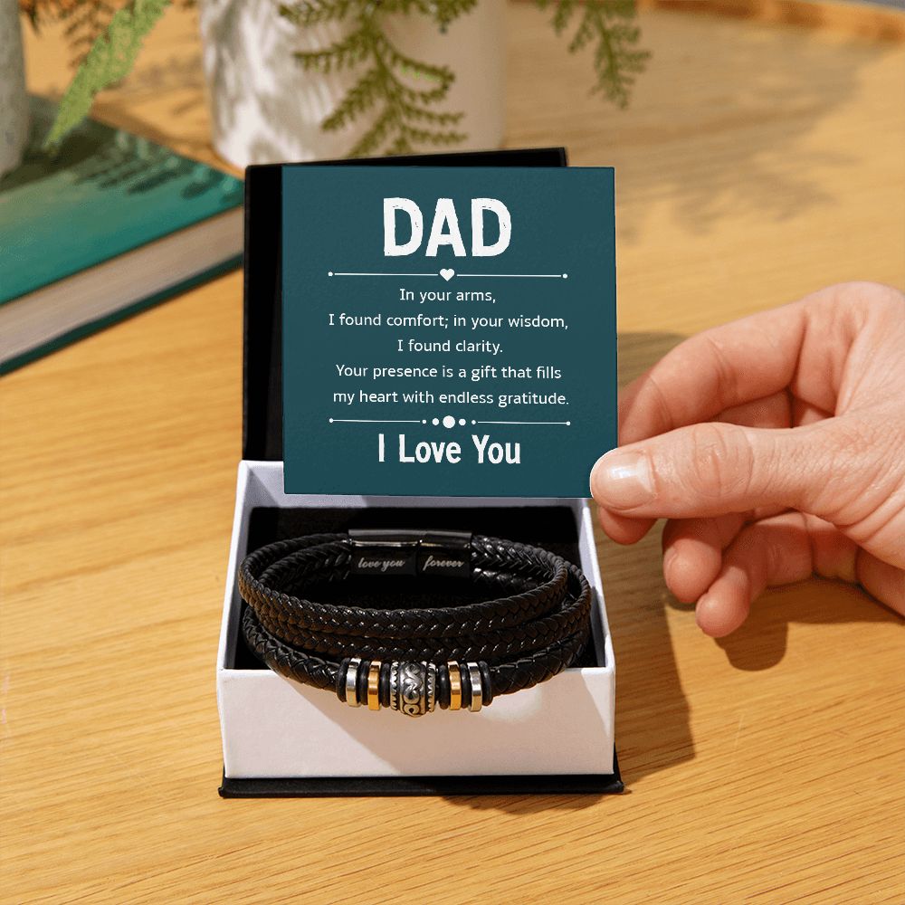 To My Dad In Your Arms Love You Forever Bracelet-Express Your Love Gifts