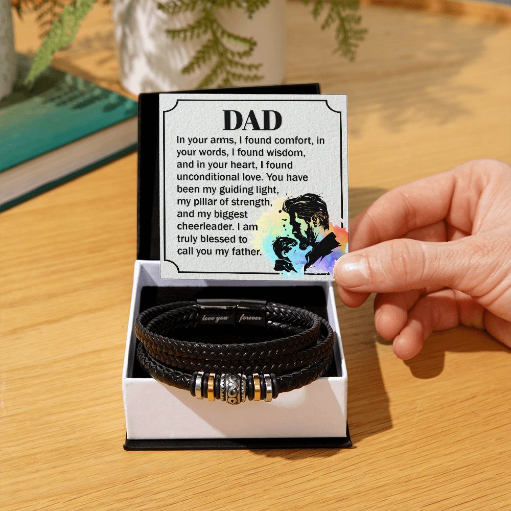 To My Dad Dear Dad Love You Forever Bracelet-Express Your Love Gifts