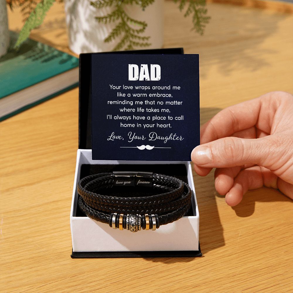 To My Dad Your Love Wraps Around From Daughter Love You Forever Bracelet-Express Your Love Gifts