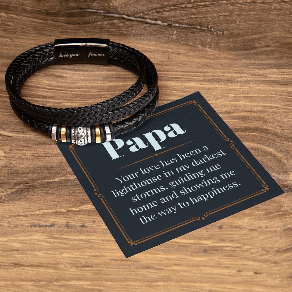 To My Dad Papa Your Love Love You Forever Bracelet-Express Your Love Gifts