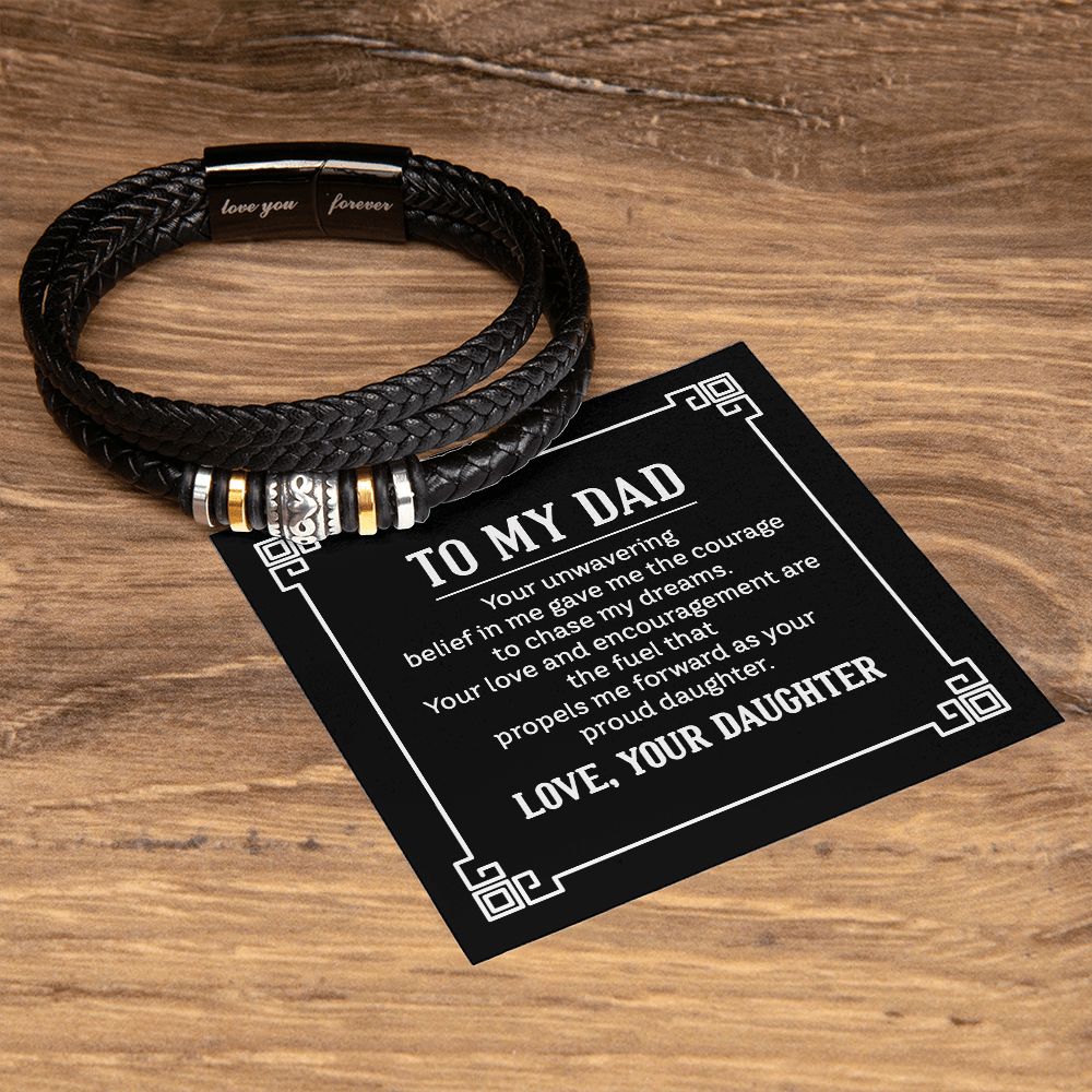 To My Dad Your Unwavering Belief Love You Forever Bracelet-Express Your Love Gifts