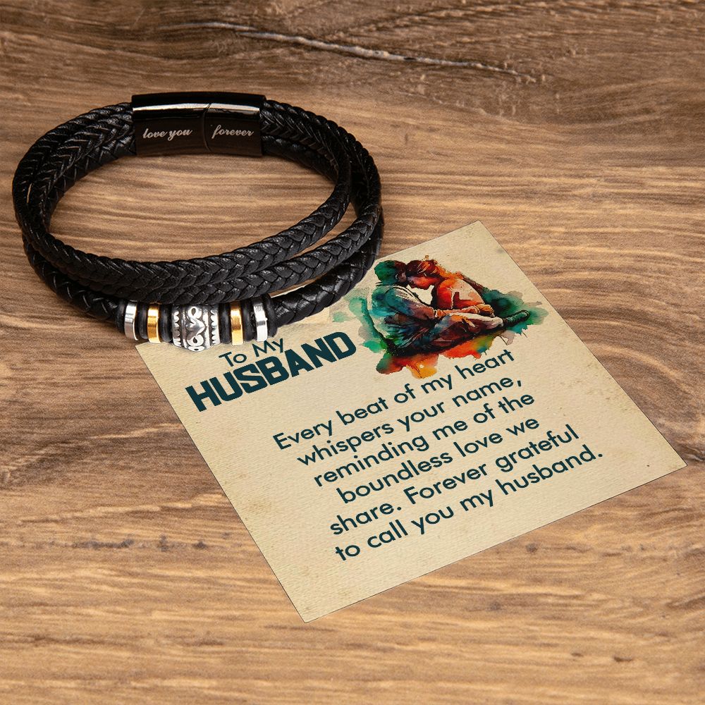 To My Husband Every Beat Love You Forever Bracelet-Express Your Love Gifts