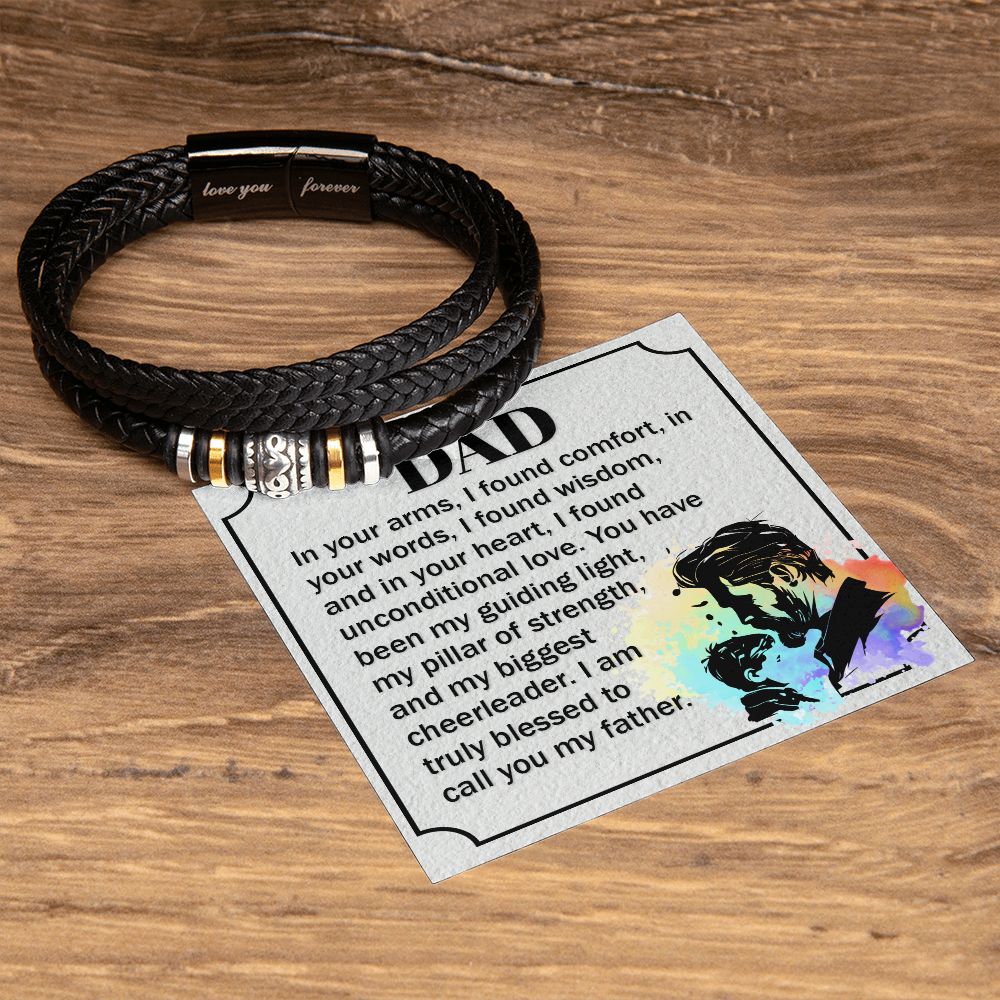 To My Dad Dear Dad Love You Forever Bracelet-Express Your Love Gifts