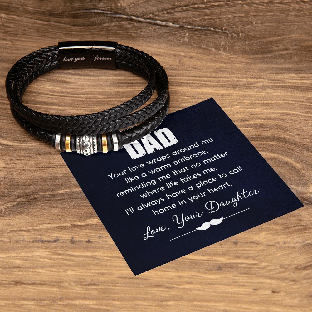 To My Dad Your Love Wraps Around From Daughter Love You Forever Bracelet-Express Your Love Gifts