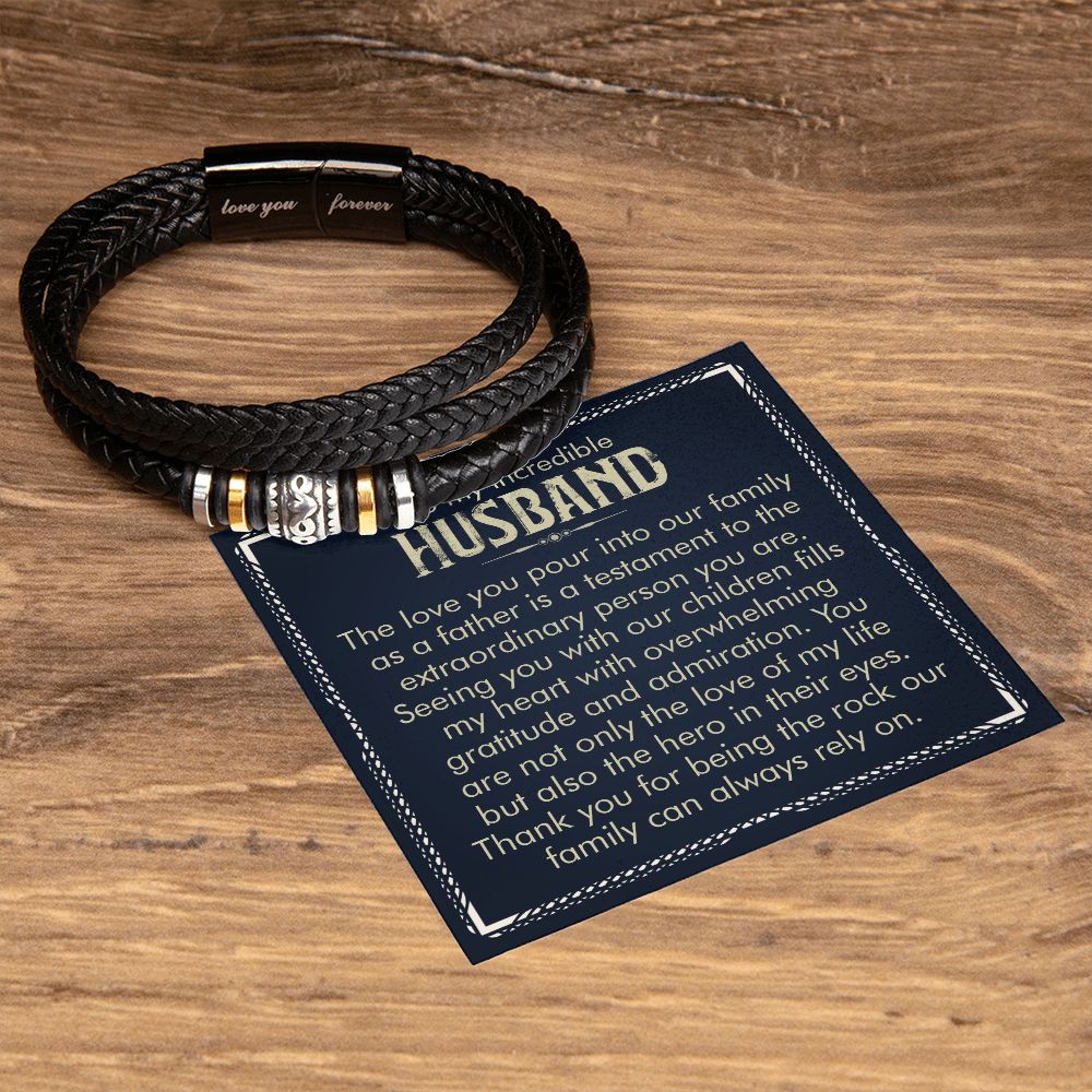 To My Husband Incredible Husband Love You Forever Bracelet-Express Your Love Gifts