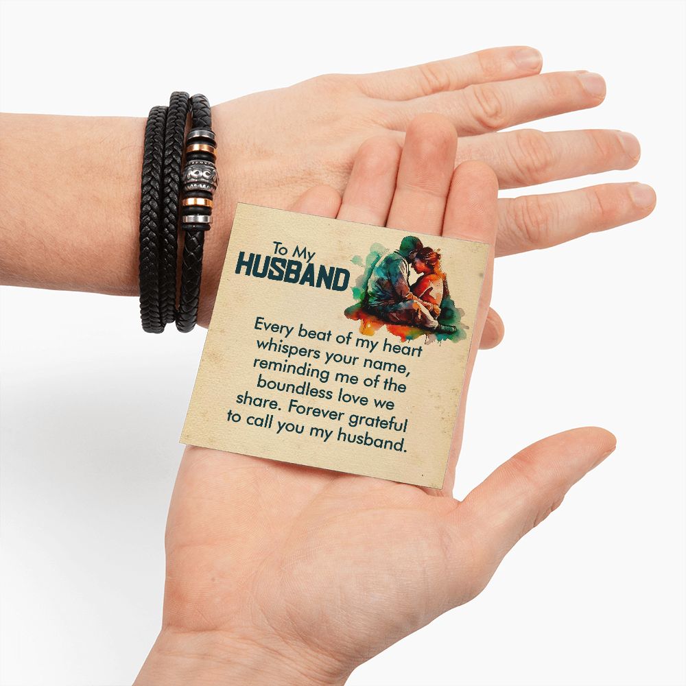 To My Husband Every Beat Love You Forever Bracelet-Express Your Love Gifts
