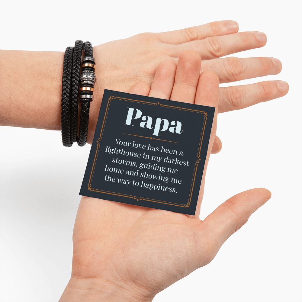 To My Dad Papa Your Love Love You Forever Bracelet-Express Your Love Gifts
