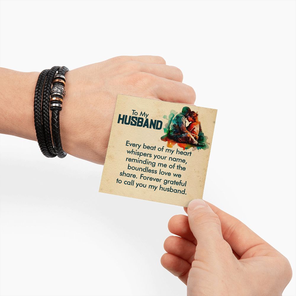 To My Husband Every Beat Love You Forever Bracelet-Express Your Love Gifts