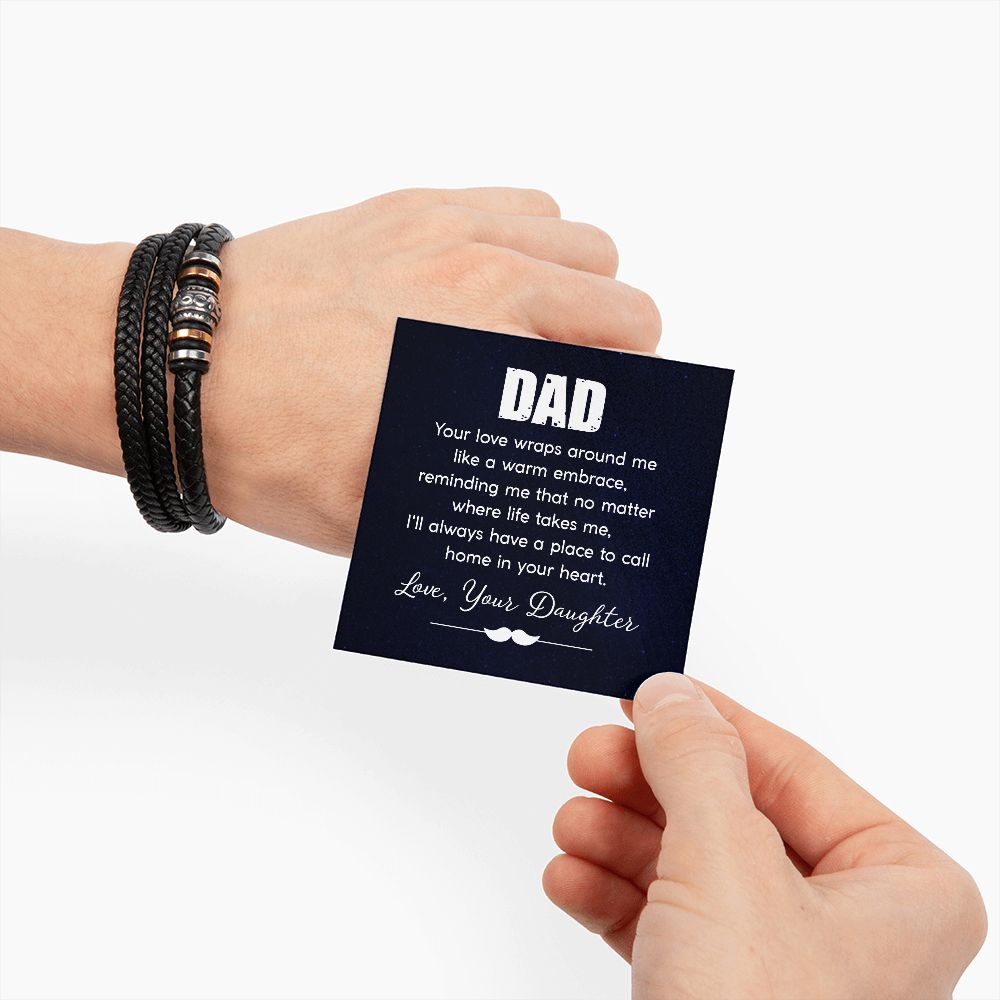 To My Dad Your Love Wraps Around From Daughter Love You Forever Bracelet-Express Your Love Gifts