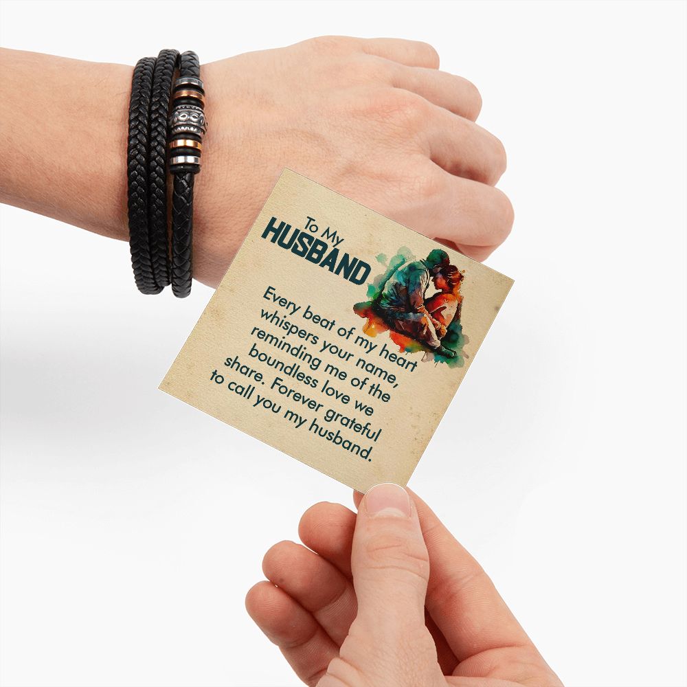 To My Husband Every Beat Love You Forever Bracelet-Express Your Love Gifts