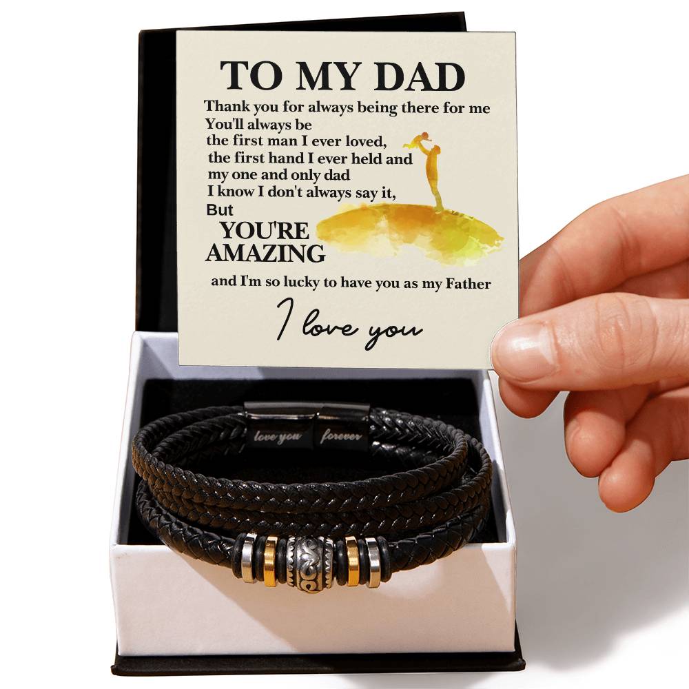 Lucky To Have You As My Father Love You Forever Bracelet-Express Your Love Gifts