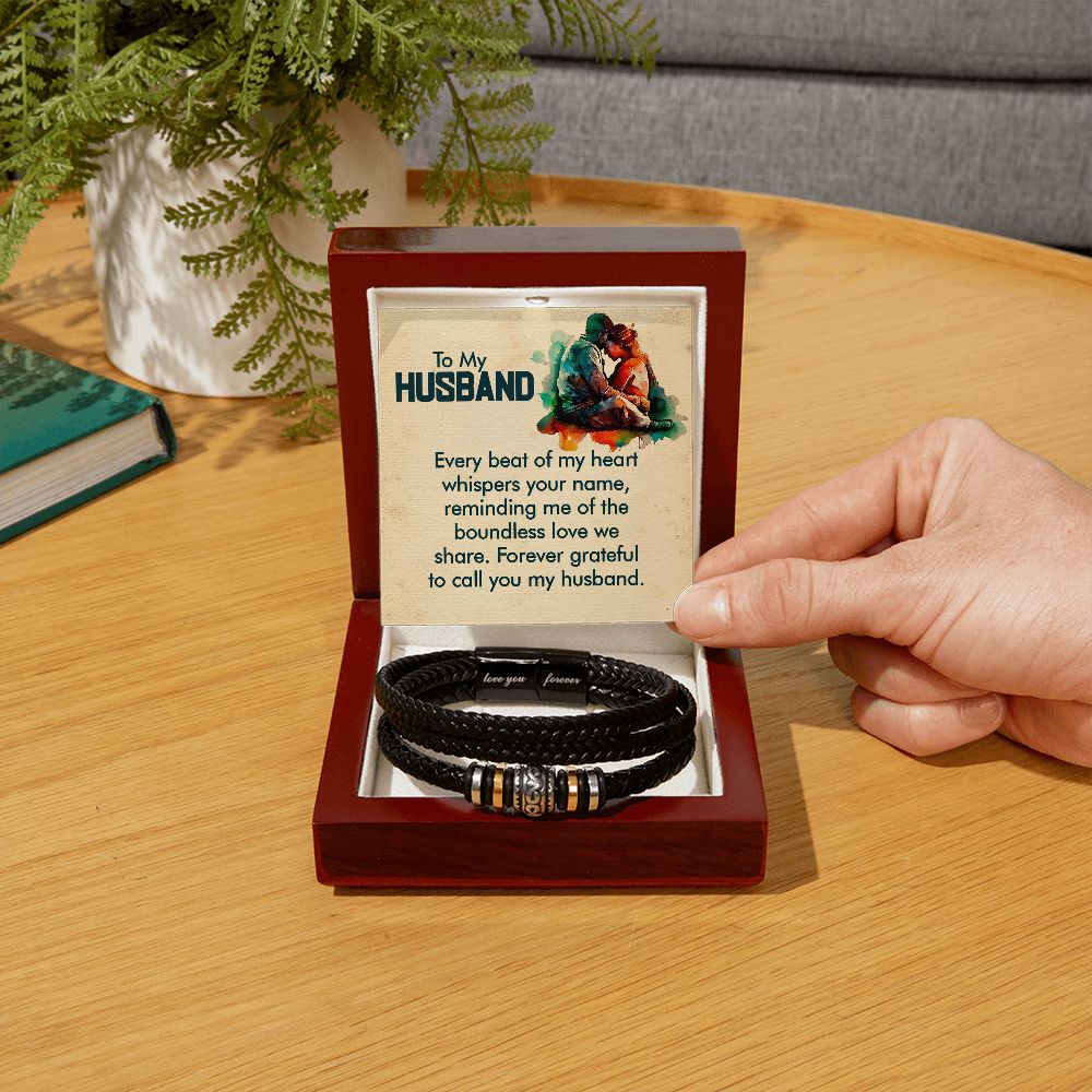 To My Husband Every Beat Love You Forever Bracelet-Express Your Love Gifts