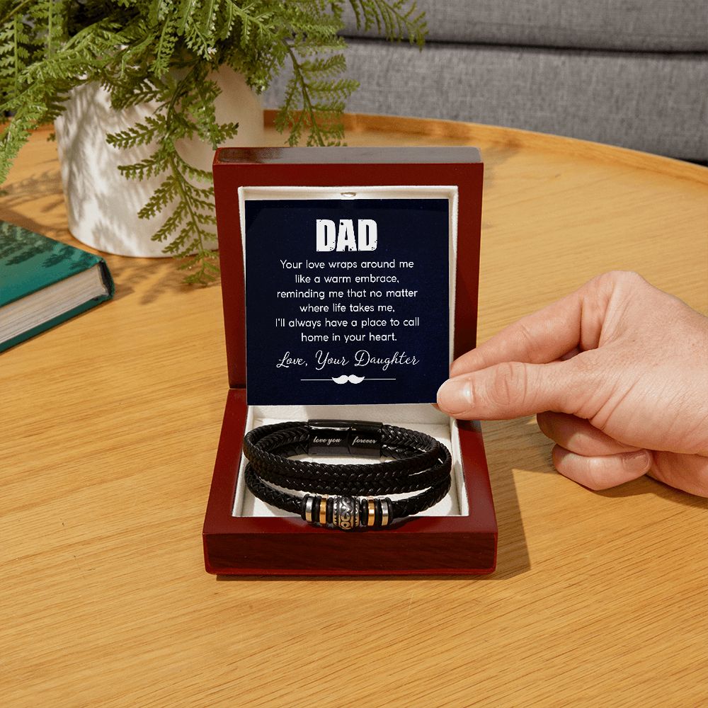 To My Dad Your Love Wraps Around From Daughter Love You Forever Bracelet-Express Your Love Gifts