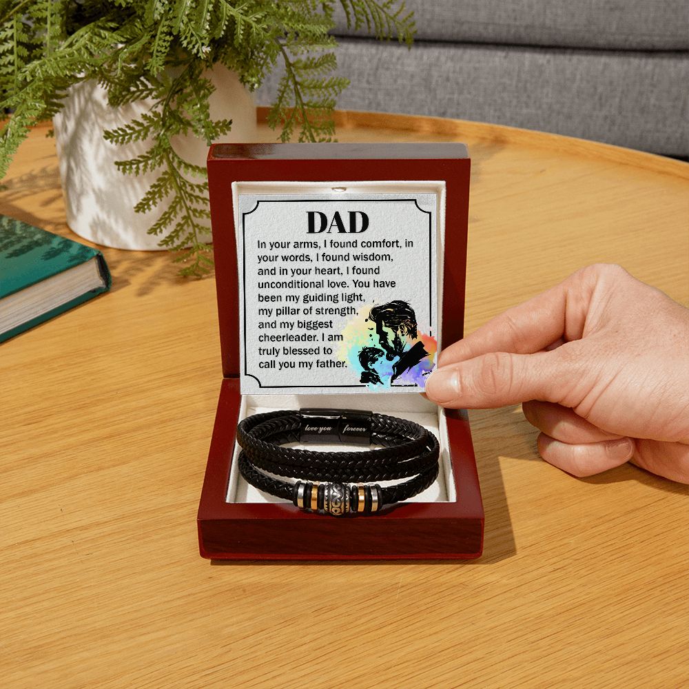 To My Dad Dear Dad Love You Forever Bracelet-Express Your Love Gifts