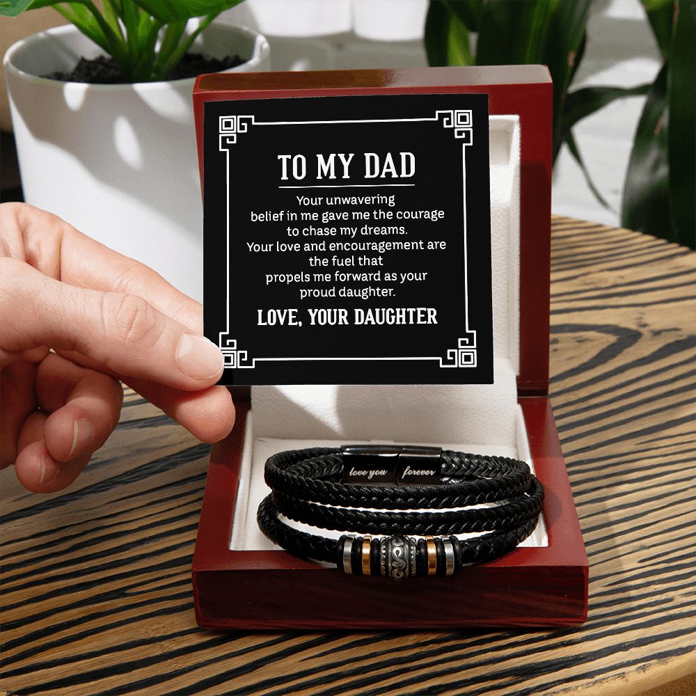 To My Dad Your Unwavering Belief Love You Forever Bracelet-Express Your Love Gifts