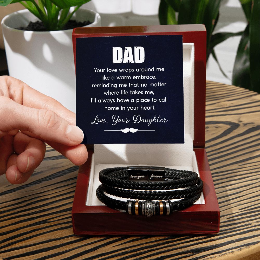 To My Dad Your Love Wraps Around From Daughter Love You Forever Bracelet-Express Your Love Gifts
