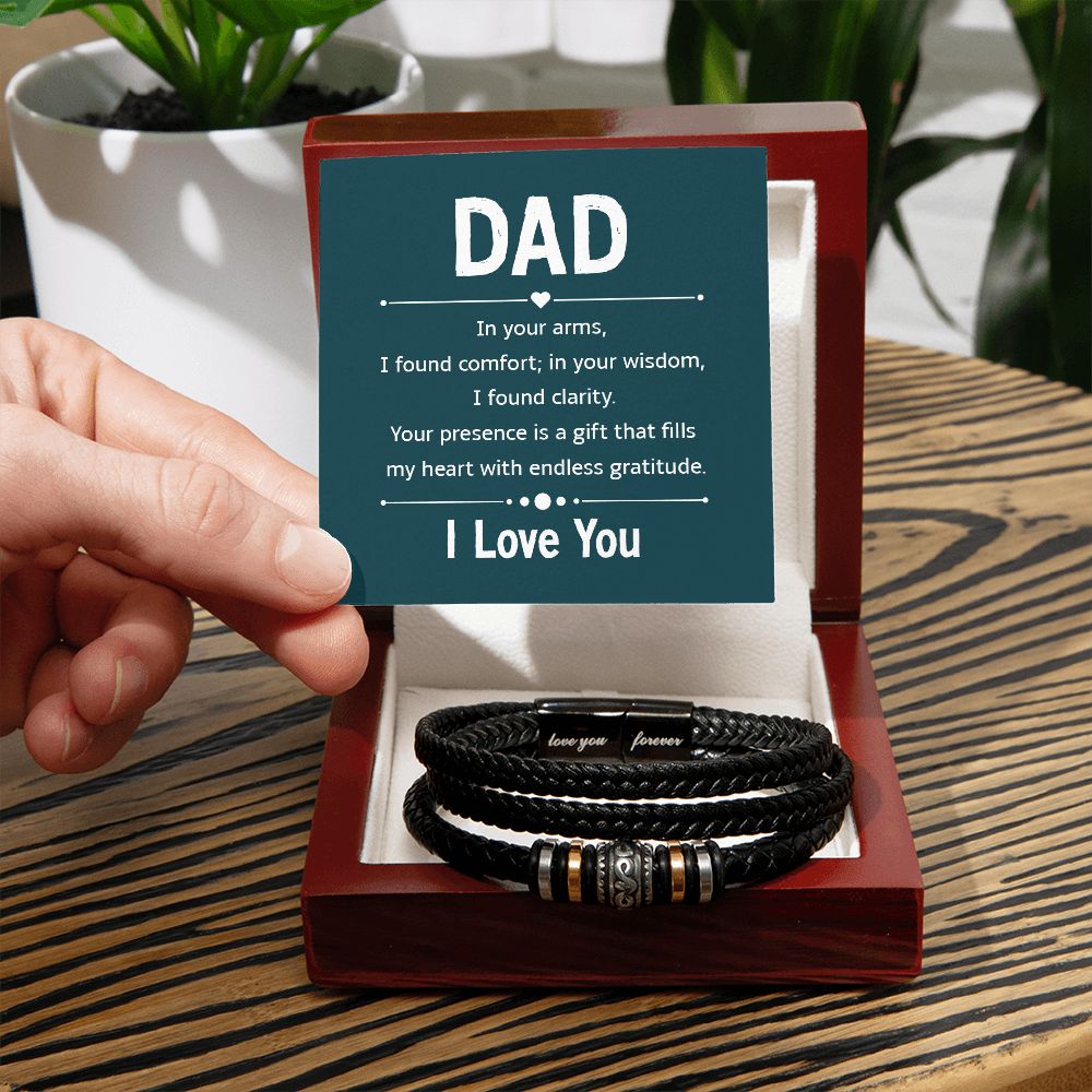 To My Dad In Your Arms Love You Forever Bracelet-Express Your Love Gifts