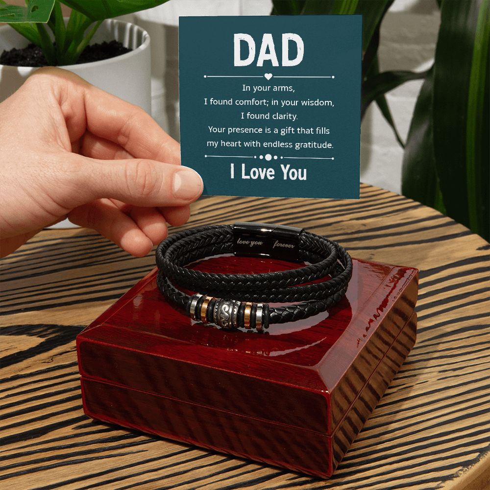 To My Dad In Your Arms Love You Forever Bracelet-Express Your Love Gifts