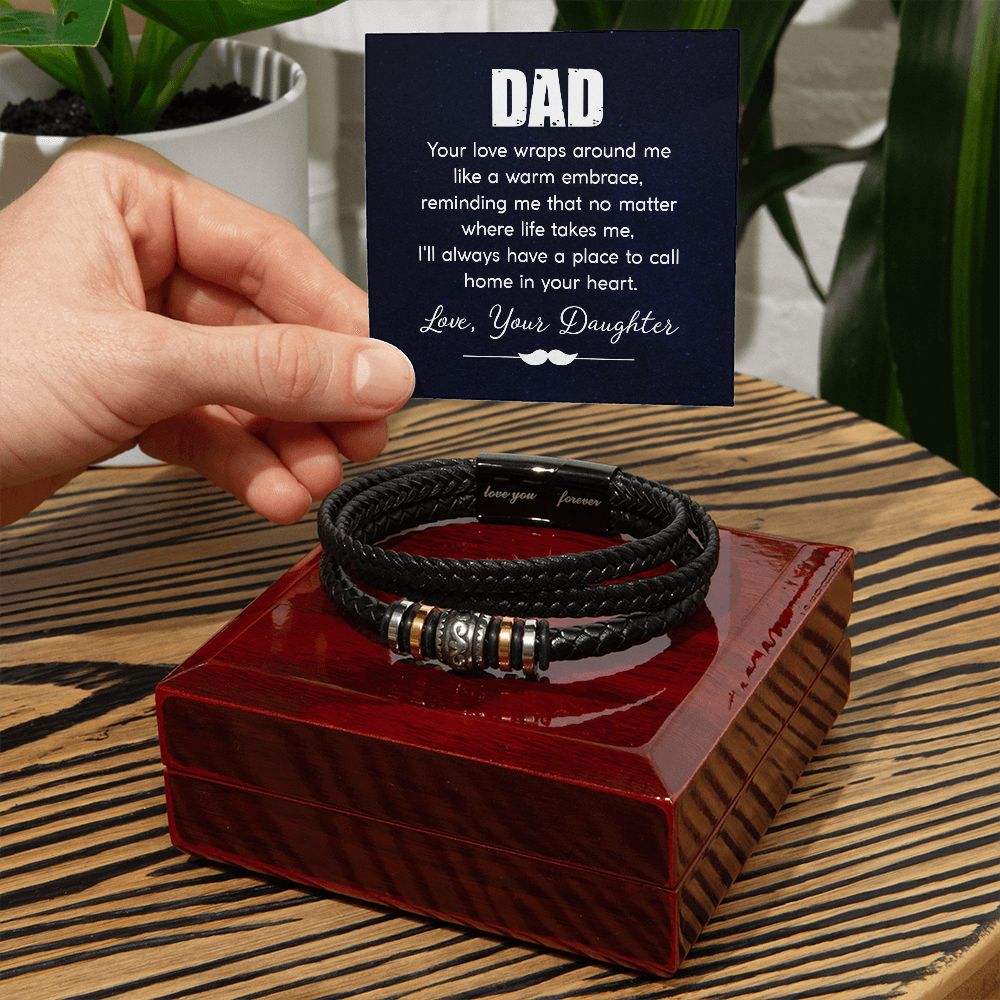 To My Dad Your Love Wraps Around From Daughter Love You Forever Bracelet-Express Your Love Gifts