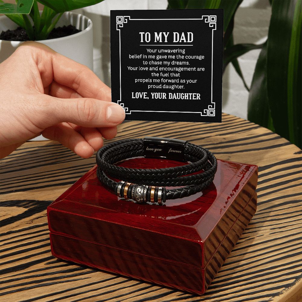 To My Dad Your Unwavering Belief Love You Forever Bracelet-Express Your Love Gifts