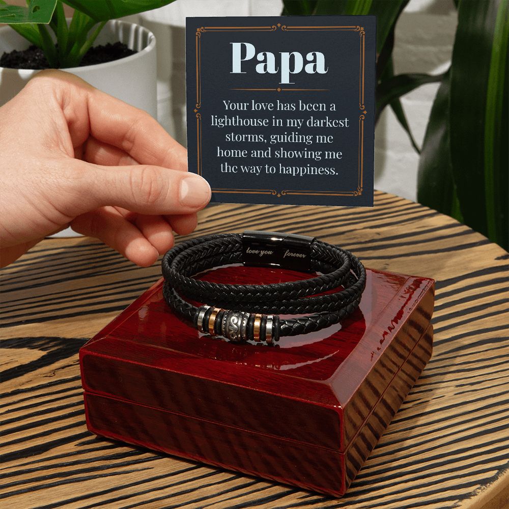 To My Dad Papa Your Love Love You Forever Bracelet-Express Your Love Gifts