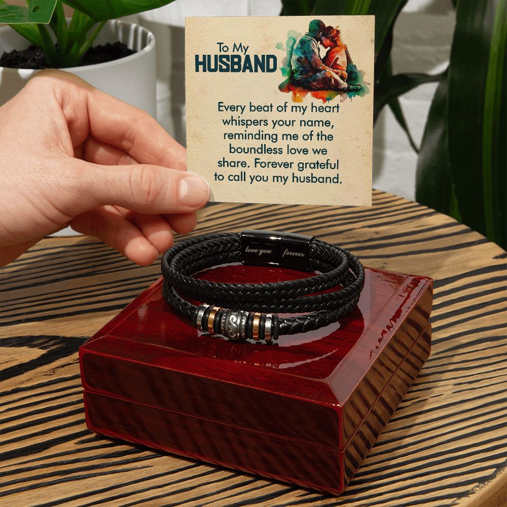 To My Husband Every Beat Love You Forever Bracelet-Express Your Love Gifts